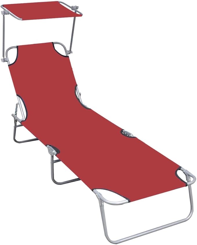 Folding Sun Lounger, Patio Chaise Lounge Chair, Outdoor Recliner Lounge Chair Sun Loungers - Photo 1