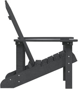 Durable HDPE Adirondack Chair in Anthracite Color with Slanted Backrest and Wide Armrests for Outdoor Patio and Garden - Photo 5