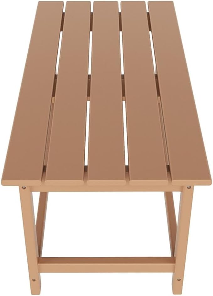 Costaelm Adirondack Conversation Table, HDPE Outdoor Drink Weather Resistant, Outdoor Patio Porch Accent Balcony Table for Pool, Seaside, Backyard, Teak