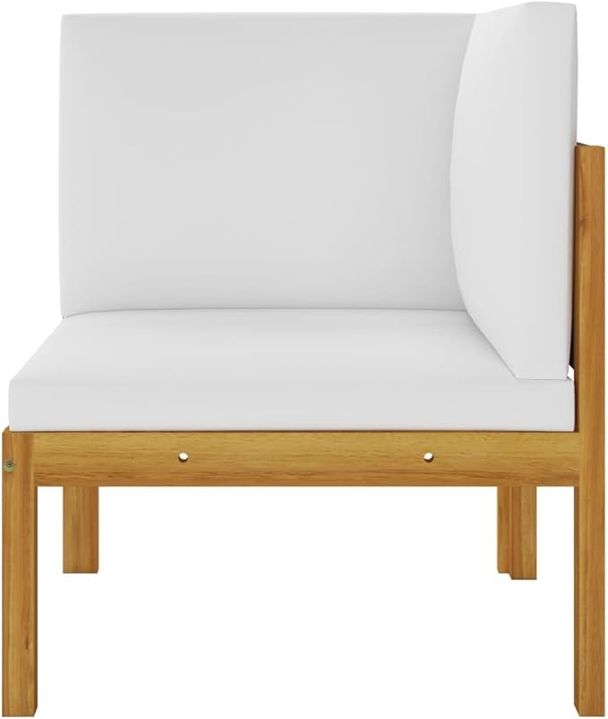 2-Seater Acacia Wood Garden Bench with Weather-Resistant Cushions, Modern Outdoor Patio Furniture for Balcony Terrace, Comfortable Seating with Removable Covers and Sturdy