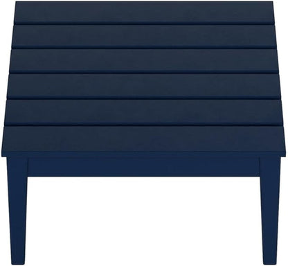 Costaelm Outdoor Side Tables for Patio, Small Patio Conversation Table Weather Resistant Coffee Table, Small Square Table Outdoor End Tables for Porch, Balcony, Poolside, Deck, Navy Blue