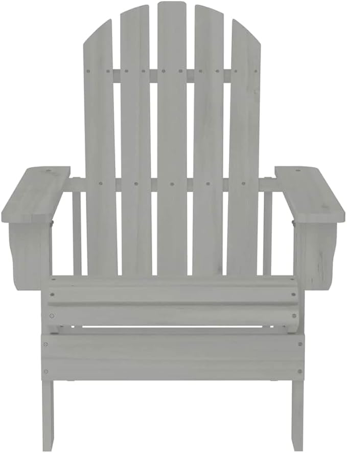 vidaXL Solid Wooden Patio Chair in Gray, Weather-Resistant Outdoor Armchair with High Weight Capacity, Elegant Hardwood Furniture for Garden/Patio