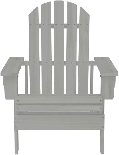 vidaXL Solid Wooden Patio Chair in Gray, Weather-Resistant Outdoor Armchair with High Weight Capacity, Elegant Hardwood Furniture for Garden/Patio