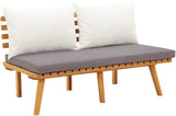Outdoor Garden Bench with Cushions, Solid Acacia Wood 2-Seater Patio Loveseat - Photo 3