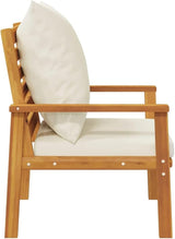 Solid Acacia Wood Garden Sofa Chair Set with Cushions for Outdoor and Indoor Use, Modern Patio Furniture - Photo 7