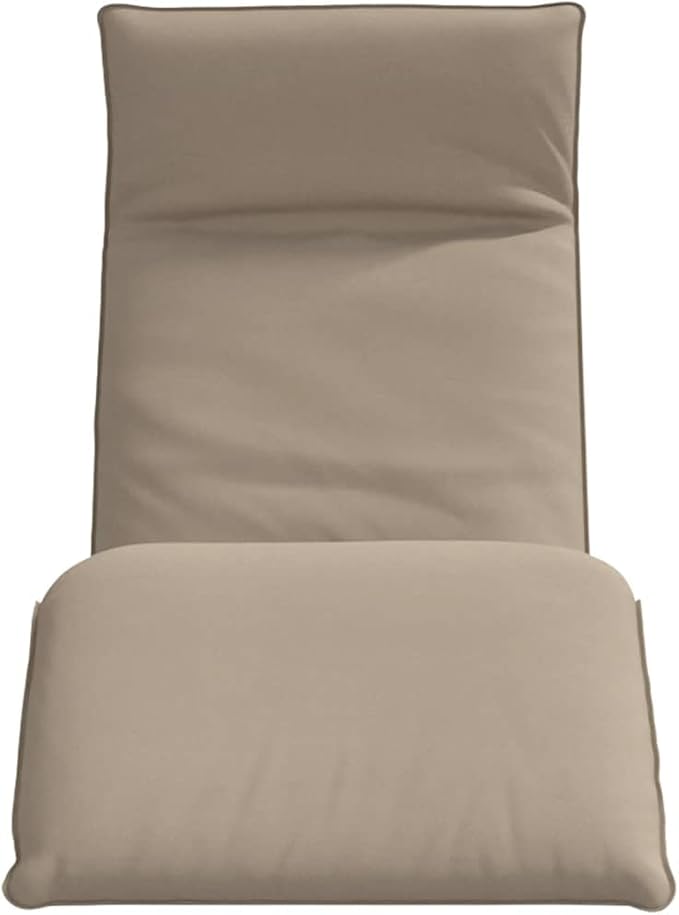 Folding Sun Lounger Taupe, 68.9x21.3x3.3 Outdoor Chaise with 5 Recline Positions, Oxford Fabric Recliner for Patio - Photo 4