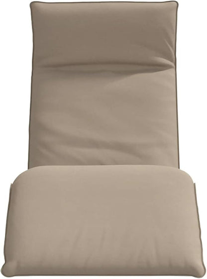 Folding Sun Lounger Taupe, 68.9x21.3x3.3 Outdoor Chaise with 5 Recline Positions, Oxford Fabric Recliner for Patio, Poolside, Beach, Camping, Backyard