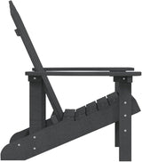 Durable HDPE Adirondack Chair in Anthracite Color with Slanted Backrest and Wide Armrests for Outdoor Patio Garden - Photo 5