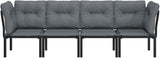 4-Piece Garden Lounge Set, Modular Outdoor Patio Furniture with Weather-Resistant Synthetic Poly Rattan - Photo 3