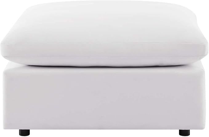 Modway Commix Outdoor Patio Overstuffed Sectional Sofa Ottoman in White - Photo 4
