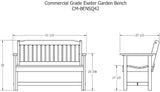 Sequoia Professional CM-BENSQ42-BKE Commercial Grade Exeter 4 Foot Garden Bench, Black - Photo 3