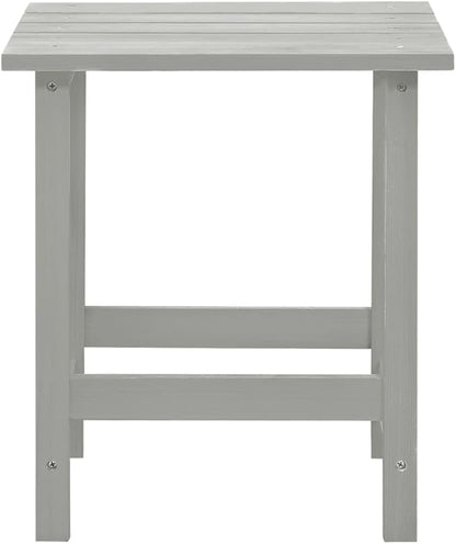 Grey Solid Fir Wood Adirondack Chair with Side Table for Garden and Patio, Ergonomic Outdoor Furniture with Sturdy Frame and Weather Resistant Design