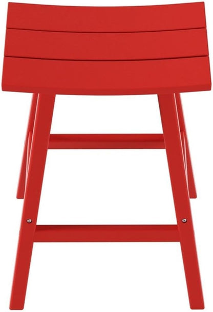 Costaelm All-Weather Outdoor Bar Stools, 29" Height Patio Stools & Bar Chairs, Adirondack Poly Patio Bar Stool for Patio, Deck, Kitchen Counter and Garden, Red