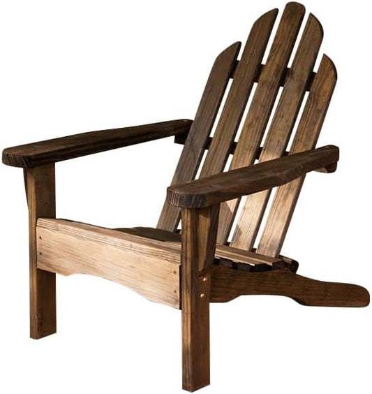 Amish Casual Heavy Duty Adirondack Chair in Dark Walnut - Authentic Amish Craftmanship from Treated Pine, Outdoor Chair Made in The USA, 800 Lb Weight Capacity