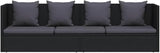 Outdoor Chaise Lounge 78.7x23.6x22.8 in Black Wicker Patio Lounge Chair with Adjustable Backrest & Zippered Cushions - Photo 6