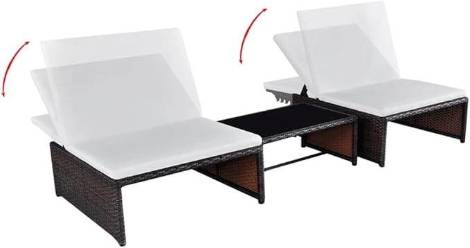 Sun Loungers 2 pcs Outdoor Chaise, Outdoor Lounge Chairs Set of 2, Chaise Lounge, Lounge Chairs for Outside - Photo 2
