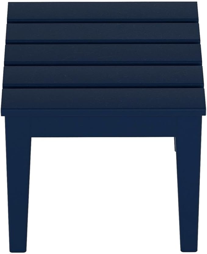 Costaelm Small Outdoor Side Table, Patio End Table Weather Resistant Outdoor Coffee Table, Square Conversation Table for Indoor, Porch, Balcony, Garden, Poolside, Deck, Navy Blue