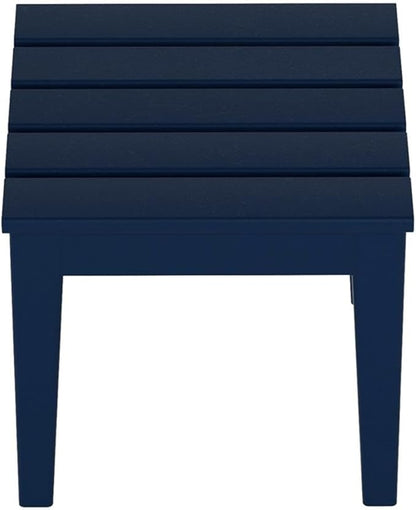 Costaelm Small Outdoor Side Table, Patio End Table Weather Resistant Outdoor Coffee Table, Square Conversation Table for Indoor, Porch, Balcony, Garden, Poolside, Deck, Navy Blue