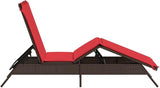 PE Rattan Outdoor Chaise Lounge, 31"x66.9"x13.8", Adjustable Backrest & Cushion, 535 lb, UV Frame, Deck/Balcony - Photo 5