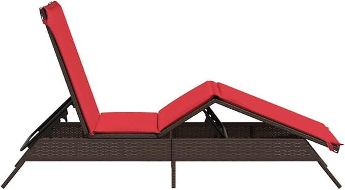Outdoor Sun Lounger Adjustable Patio Chaise Lounge Chair with Removable Cushion and Heavy Duty Powder Coated Steel - Photo 5