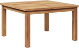 Modern 24 in Brown Solid Teak Coffee Table Minimalist Outdoor Patio Cocktail Accent Square 23.62 x 23.62 x 14.17 in for - Photo 2
