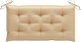 vidaXL 44.1" Patio Bench with Cushion - Durable Solid Teak Wood Garden Bench with Comfortable Beige Fabric Cushion - Photo 7