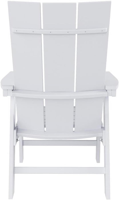 Costaelm Outdoor Adirondack Chair, HDPE Patio Balcony Chairs, Portside Seashell Nautical Curveback Adirondack Chair and Fire Pit Chairs, White