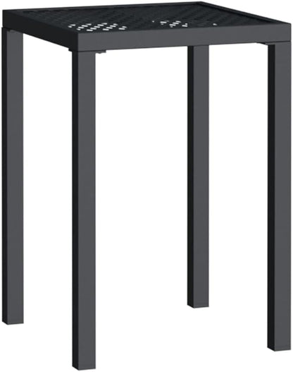 Patio Table Anthracite 19.7"x19.7"x28.3" Steel,Durable Steel Garden Table with Mesh Design for Contemporary Patio or Garden Outdoor Table