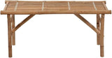Natural Bamboo and Polyester Foldable Garden Bench with Removable Cushion - Photo 4