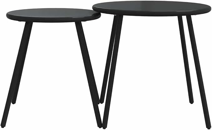 Modern 5-Piece Balcony Furniture Set Black, Outdoor Patio Bistro with Cushions, Powder-Coated Steel Garden Conversation Set for Small Spaces, Balcony, Terrace, Porch