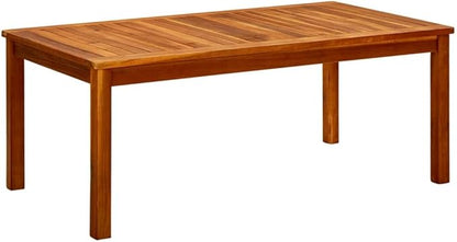 vidaXL Outdoor Coffee Table- Solid Acacia Wood Natural Oil Finish- Patio/Deck/Porch Side Table- Slatted Top- 43.3"x23.6"x17.7"