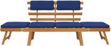 Garden Bench Deck Bench Patio Bench with Cushions 2-in-1 74.8" Solid Acacia Wood - Photo 4