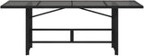vidaXL Patio Garden Table - Black PE Rattan Glass top - Outdoor/Patio/Garden/Deck - Photo 7