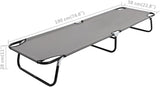 Folding Sun Lounger 22.8"x74.8"x11" Steel Frame 600D Polyester Portable Beach Chair No Assembly Garden Pool Patio - Photo 2