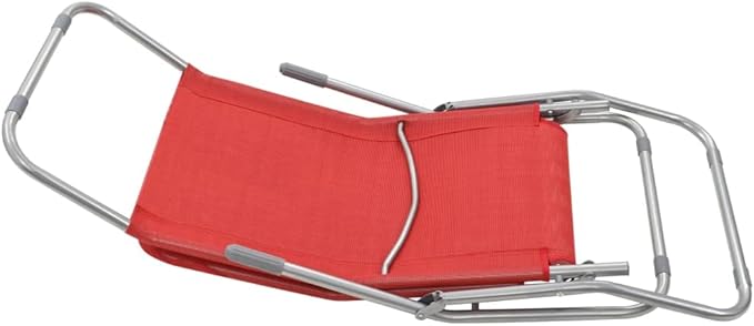Red Folding Sunlounger 2-Pack, 24"x56" Textilene Chaise, Steel Frame, Adjustable, Beach Patio Garden Camping - Photo 9
