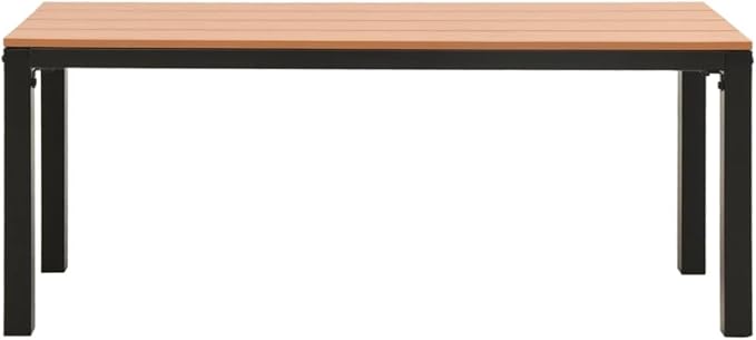 Vintage Steel Garden Bench Outdoor Brown and Black Rectangular Bench for Patio Balcony Garden Durable Weather-Resistant Seating for Two People