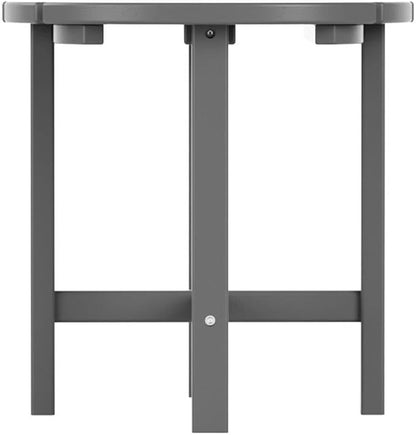 Costaelm Round Outdoor Side Tables, Adirondack Patio Tables for Outside, HDPE Patio End Table Weather Resistant, Balcony Table for Pool, Seaside, Backyard, Porch, Indoor Companion, Gray