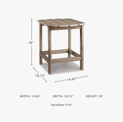 BOWERY HILL Outdoor Set of Grayish Brown End Table & Adirondack Chair