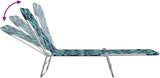 Folding Sun Lounger Set of 2 with Adjustable Backrest 71.7 x 21.7 in Powder-Coated Steel Frame Leaf Pattern Green - Photo 7