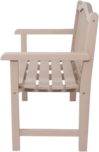 Pemberly Row Traditional Cedar Wood Patio Porch Garden Bench, Gray Finish, 36" H x 22" W x 44.75" D, Durable Kiln-Dried Wood, Low-Maintenance Outdoor or Indoor Seating for Porch, Patio, Backyard or