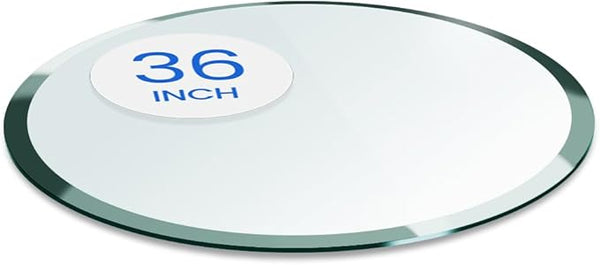 Dulles Glass 36 inch Round Glass Table Top - Tempered - 1/2" Thick Glass Surface, Safe Beveled Edge - Photo 1