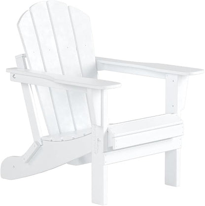 Costaelm Outdoor Folding Chair, Outdoor Seating Folding Firepit Chairs, All Weather Poly Adirondack Chair for Deck Backyard Garden Lawn Pool Patio, White