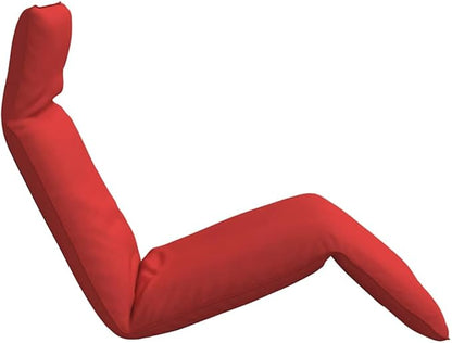 Red Folding Sun Lounger, 69"x21"x3", 5-Pos Reclining, Water-Repellent Oxford, Portable for Patio Pool Yard Camping