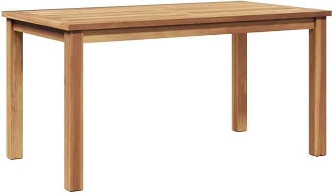 Outdoor Coffee Table Solid Teak Wood Patio Garden Furniture 35.43 x 19.69 x 17.91 Inches, Minimalist Weather-Resistant Low Table for Backyard Deck
