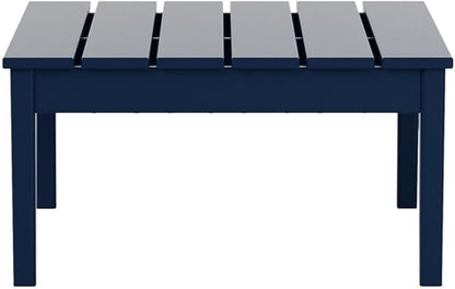 Costaelm Outdoor Side Tables for Patio, Small Patio Conversation Table Weather Resistant Coffee Table, Small Square Table Outdoor End Tables for Porch, Balcony, Poolside, Deck, Navy Blue