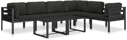 vidaXL Aluminum Coffee Table in Anthracite - Indoor/Outdoor Versatile and Modular Design - Easy to Assemble