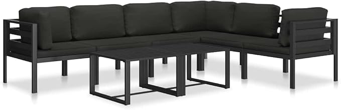 Outdoor Coffee Table 23.6 inch Square Aluminum Side Table in Anthracite, Lightweight Modular Accent for Small Patio - Photo 5