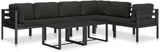 Outdoor Coffee Table 23.6 inch Square Aluminum Side Table in Anthracite, Lightweight Modular Accent for Small Patio - Photo 5