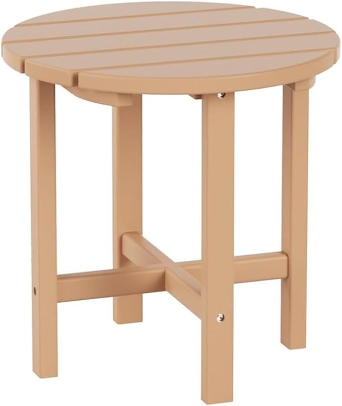 Costaelm Round Outdoor Side Tables, Adirondack Patio Tables for Outside, HDPE Patio End Table Weather Resistant - Photo 1