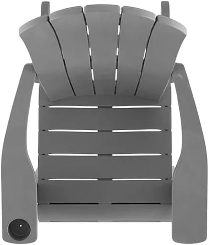 Modern Adirondack Chair with Cup Holder, Outdoor Patio Furniture (Classic Gray)